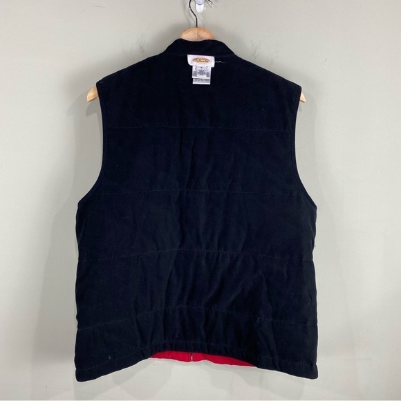 Talbots: Reversible Thin Quilted Winter Puffer Vest Jacket Red Black Size Medium - Picture 6 of 9